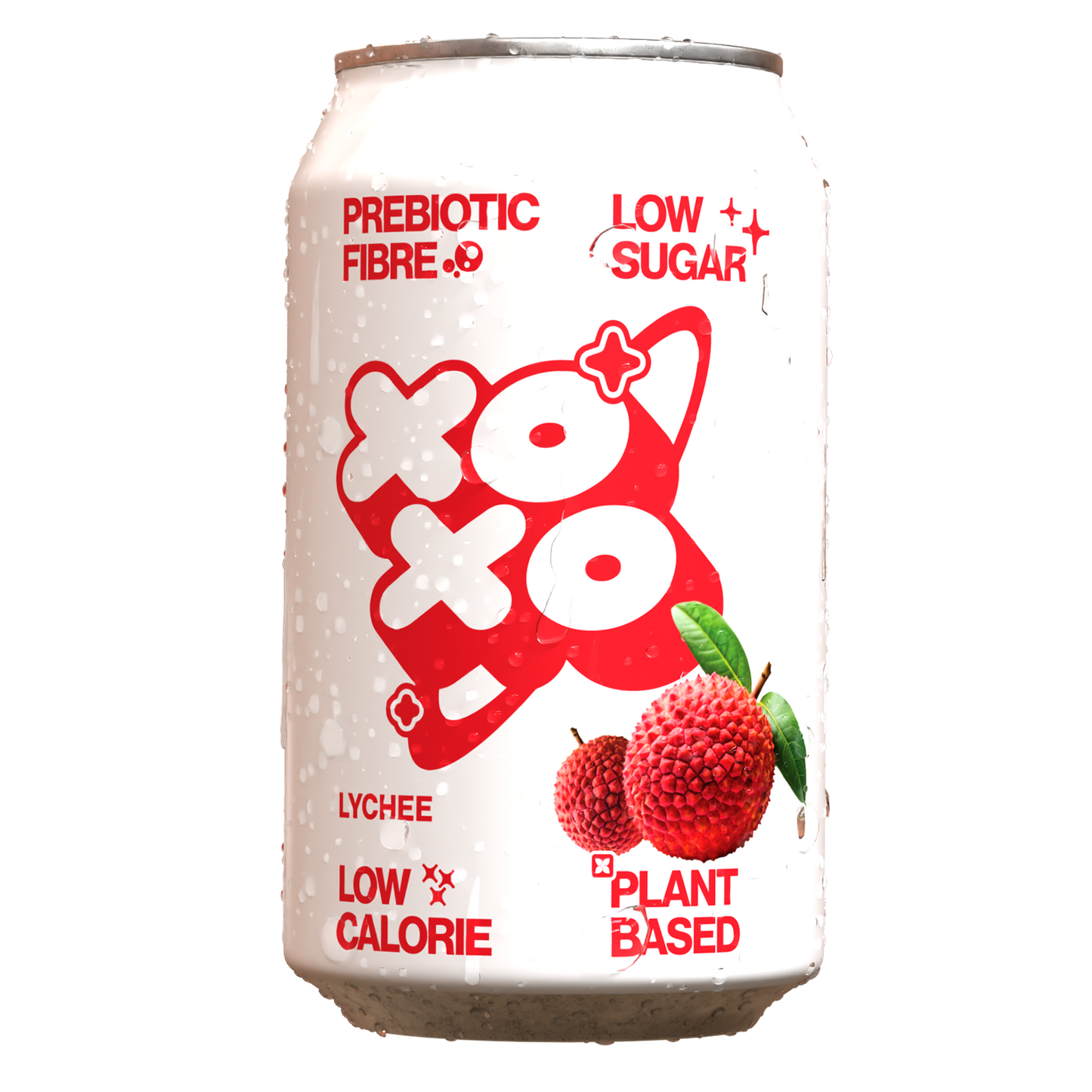 XOXO Lychee Prebiotic Soda - Low Sugar Alcohol Free Soft Drink