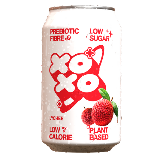 XOXO Lychee Prebiotic Soda - Low Sugar Alcohol Free Soft Drink