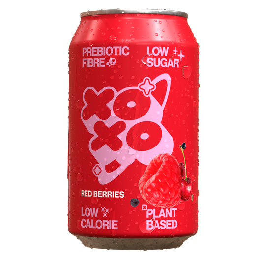 XOXO Red Berries Prebiotic Soda - Low Sugar Alcohol Free Soft Drink